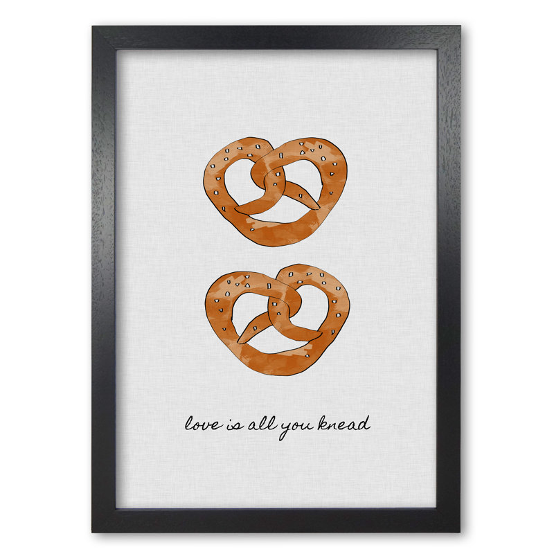 Love Is All You Knead - Print, 85 cm H x 60 cm W x 5 cm D, Black Grain Frame