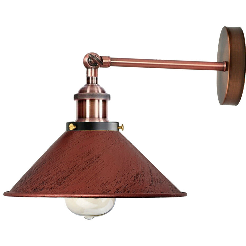 Aybar Armed Sconce, Rustic Red, 17cm H x 22cm W x 17cm D, Copper