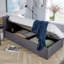 Oyibo Upholstered Grey Gas-lift Ottoman Storage Bed-1122124549