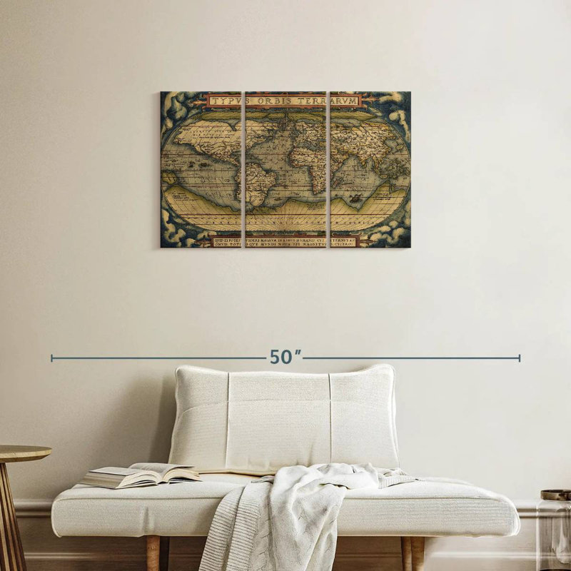 Carte antique d'Aliaz, H 20 po x l 33 po