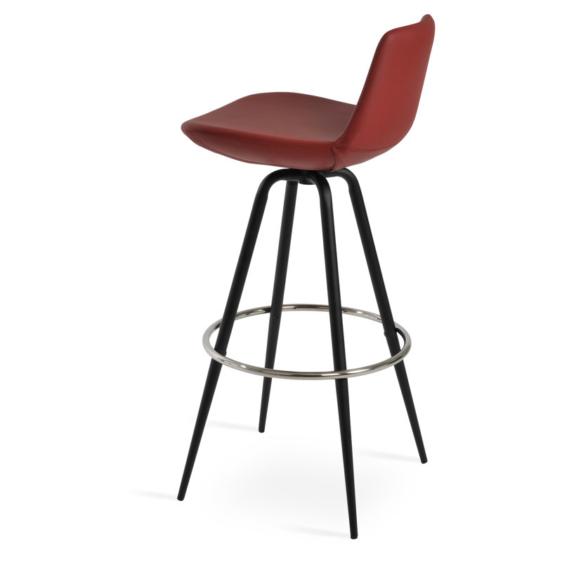 Tabouret pivotant Pera Max, Noir, Tabouret de bar (siège d'une hauteur de 29 po)