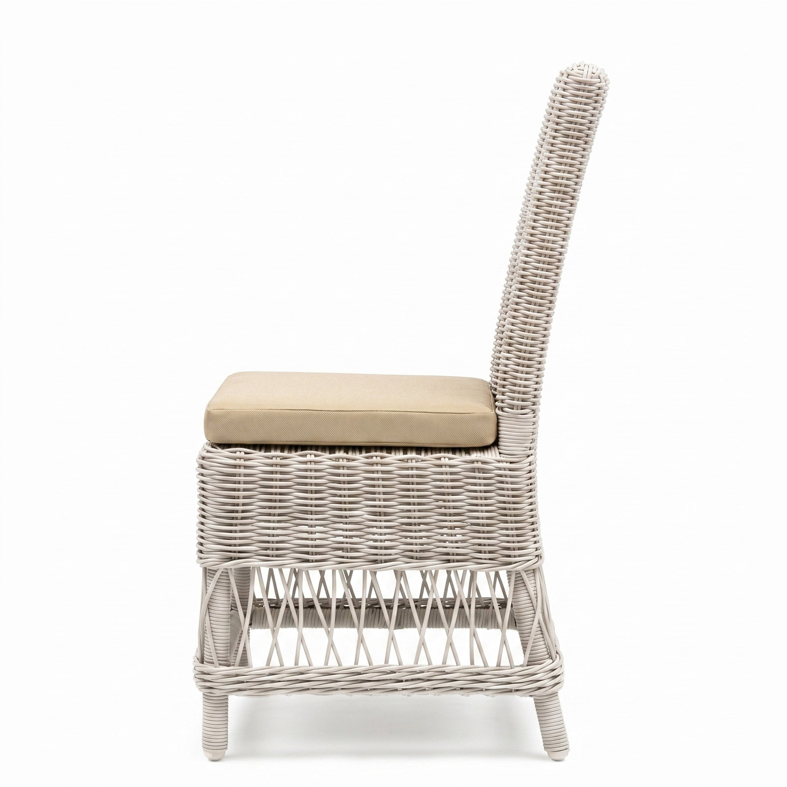 Margot Sunbrella® Patio Side Chair, Canvas Beige, White