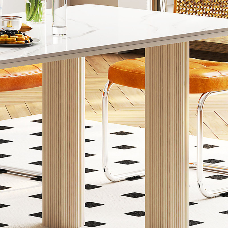 Table îlot en pierre frittée crème, H 29,5 po x l 70,9 po x P 31,5 po