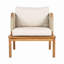 Ensemble de conversation d'extérieur 5 pièces en bois d'acacia et corde