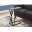 Table d'appoint, en forme de C, bout, côté, collation, salon, chambre à coucher, stratifié gris, métal noir, contemporain, moderne-2077828067