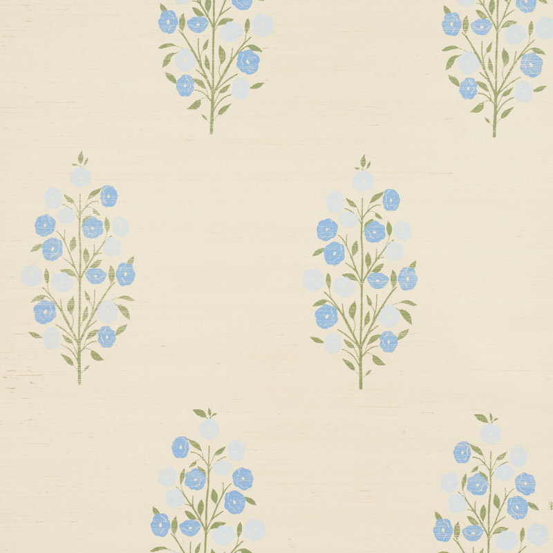 Papier peint en sisal Josepha, Bleu