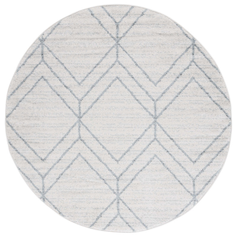 Tapis gris / bleu Beckstead, Rond 6 pi