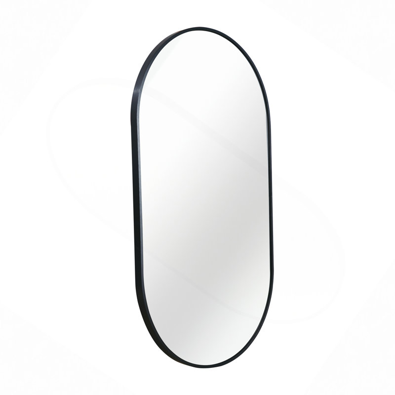 Miroir ovale noir en métal 20 po x 28 po