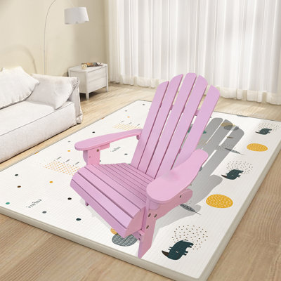 Outdoor Or Indoor Wood Children Adirondack Chair,Durable, Large Seat With Armrests