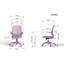 Fauteuil de bureau ergonomique 350 lb, bureau à domicile, dossier en filet, mousse moulée intégrée, assise confortable, accoudoir rabattable, fauteuil multifonctionnel rotatif et ignifuge (mauve)-331998758-331998762