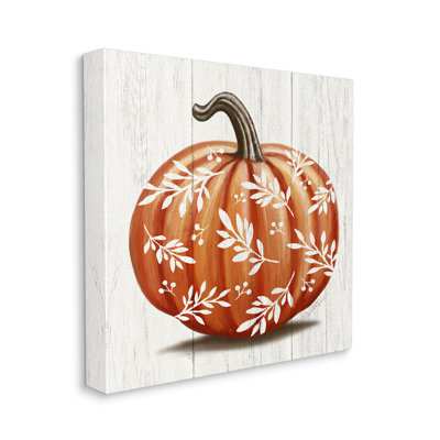 Art mural orange orange sur toile citrouille par Elizabeth Tyndall