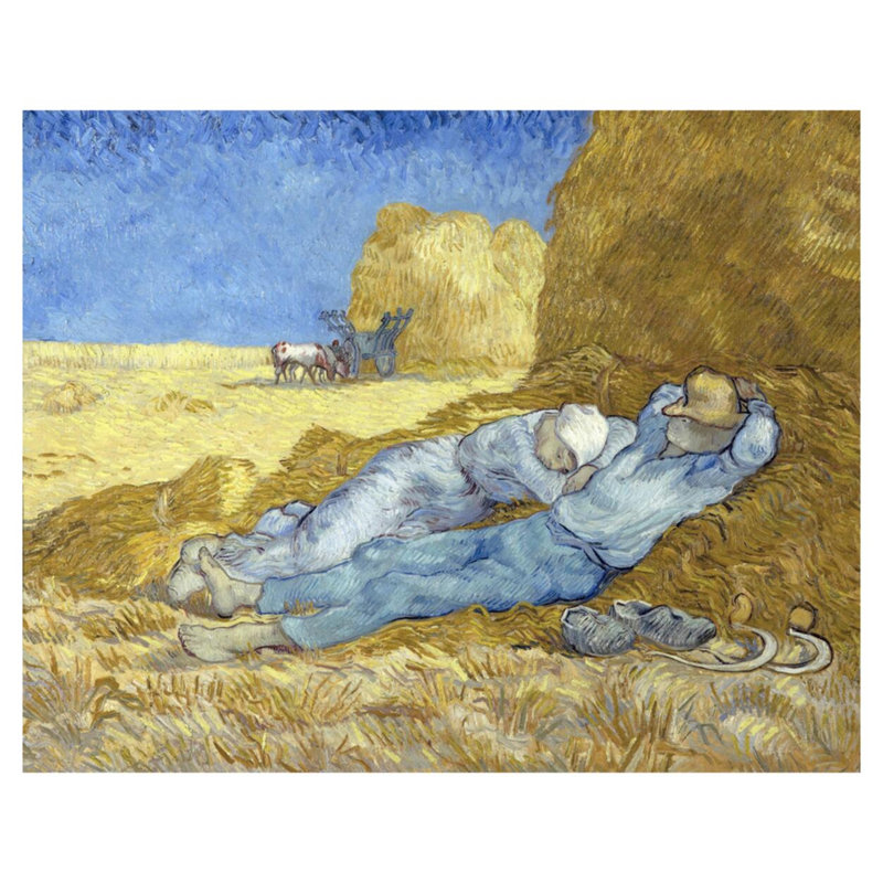 La sieste (d'après millet) par Vincent van Gogh - Impression Giclée, H 32 po x l 40 po