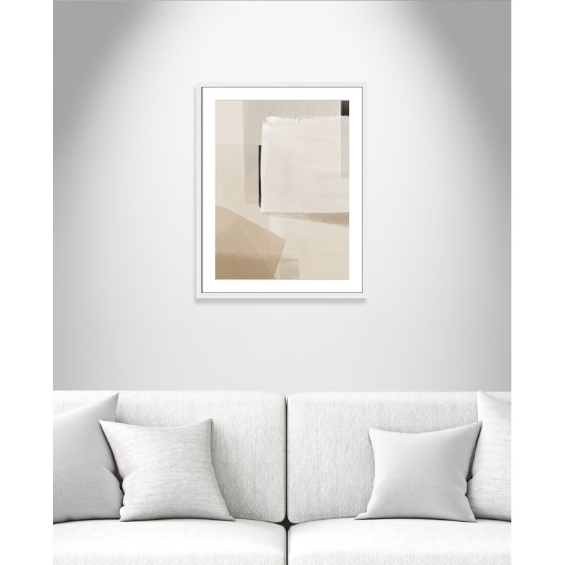 Imprimé calme et géométrique par Hazel J, 23.5'' W x 29.5'' H, Matted Print, Blanc satiné