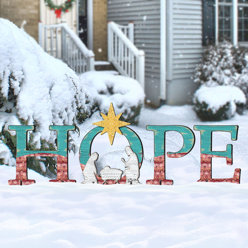 Hope Nativity Yard Lawn Art