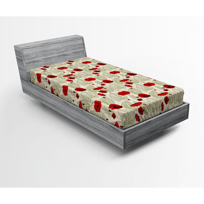 Microfiber Floral Fitted Sheet, Twin XL Fitted Sheet