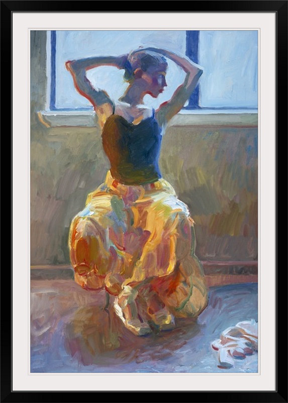 Reproduction d'art, "Sired Dancer" par John Asaro, H 38 po x l 28 po x P 1 po, Cadre noir