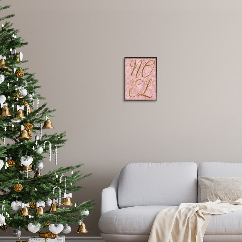 «Noel Text Glam», Giclée encadrée noir minuit, H 14 po x l 11 po x P 1,5 po