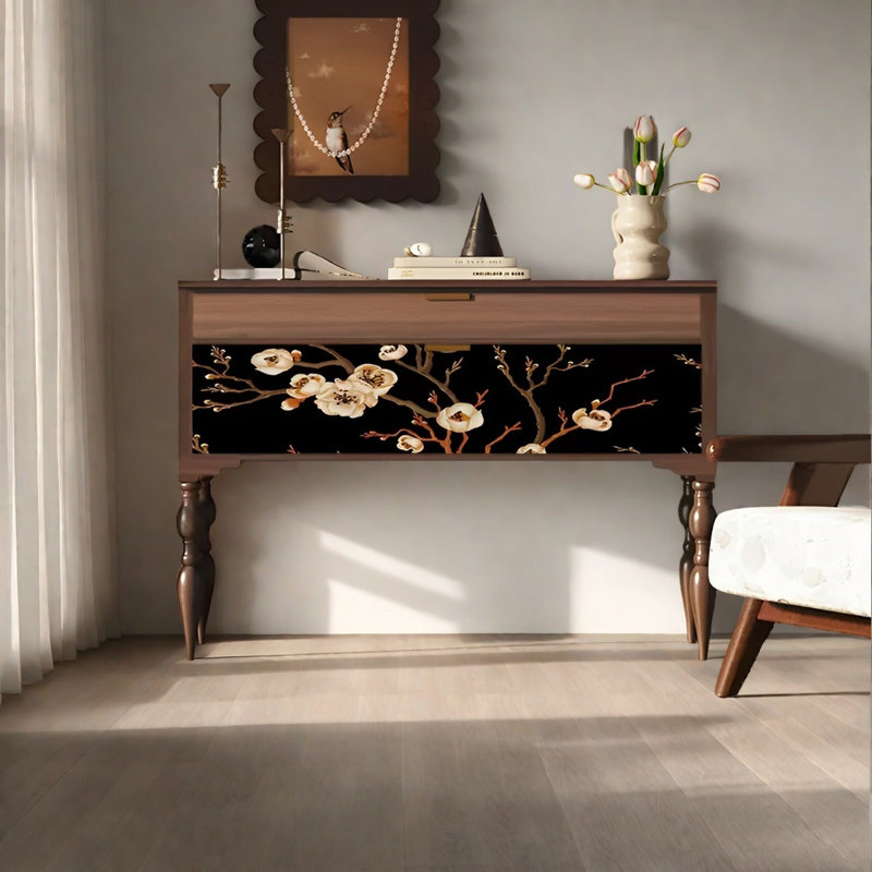 Console rétro avec tiroirs Retro Classical Elegant, Brun