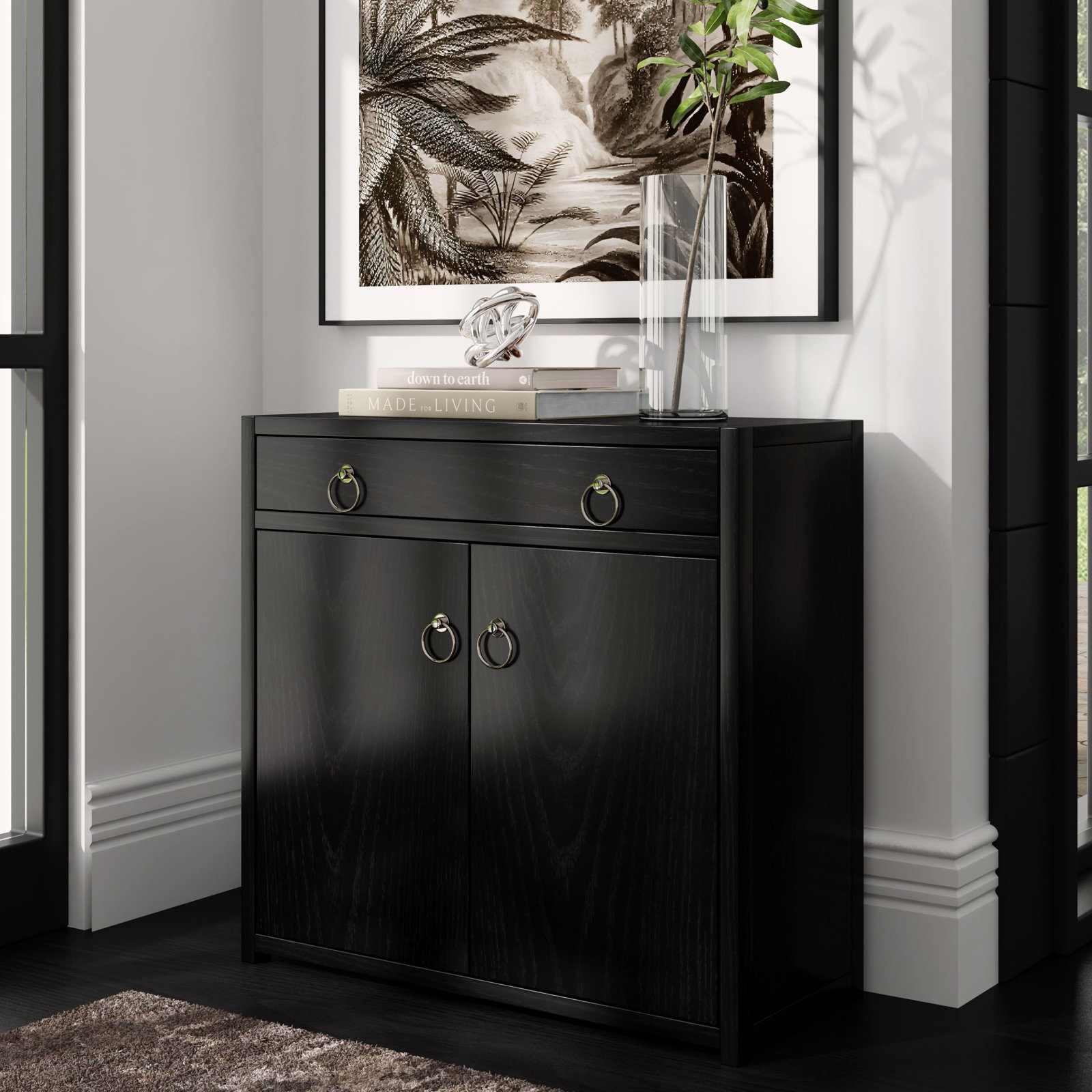 Elin Door Accent Cabinet, Black