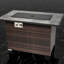 Rectangular Propane Fire Pit with Tile Tabletop 24'' H x 44'' W  – Glass Wind Guard, Protective Lid & Hideaway Tank Seat Included