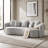 Oversized Curved Sofa with Accent Pillows