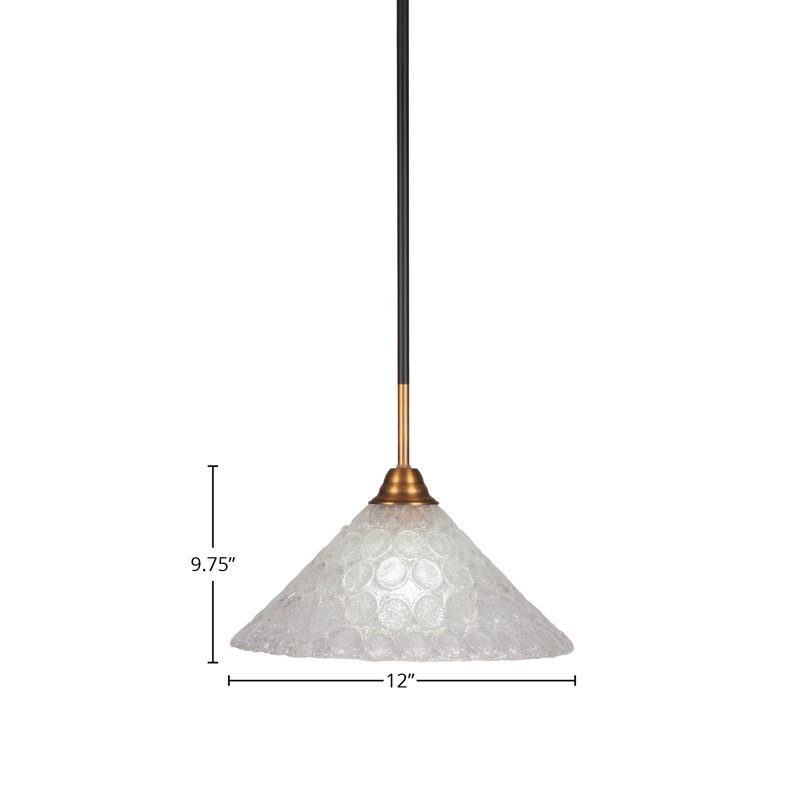 Luminaire suspendu Ayrshire, H 9,75 po x l 12 po x P 12 po, Noir mat / laiton