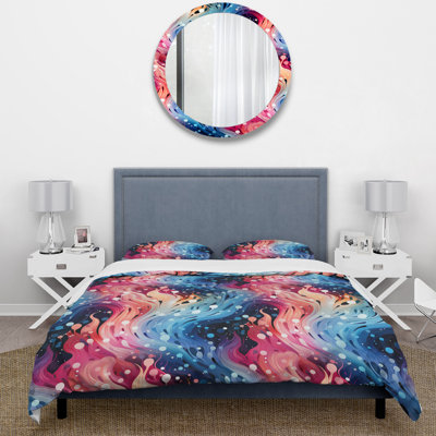 Blue And Purple Mystical Paisley Mirage Abstract Duvet Cover