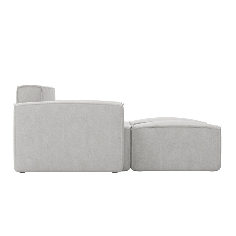 Bridgetown Contemporary 6 Piece Modular Sectional Sofa with 2 Ottomans, Cream 100% Polyester