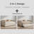 Upholstered Daybed with Vertical Channel Tufting, Pull-Out Trundle, Linen Beige, 3-in-1 Sofa Sleeper-406714410