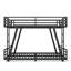 Lit superposé simple TG au-dessus de simple TG avec 2 échelles latérales, lit superposé en métal avec pieds de support spéciaux et lumière DEL, lit superposé à profil bas, noir