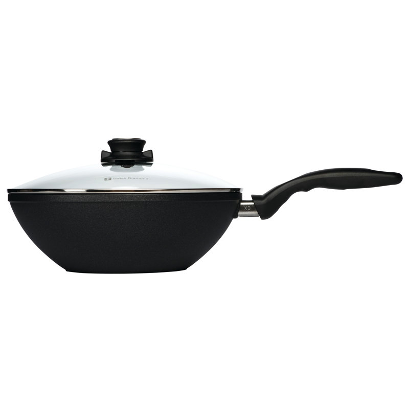 Swiss Diamond 11" Induction Non-Stick Alumimum Wok with Lid
