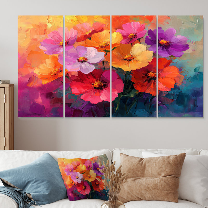 Houser - Poppies Wall Art - ensemble d'art mural traditionnel, H 28 po x l 48 po