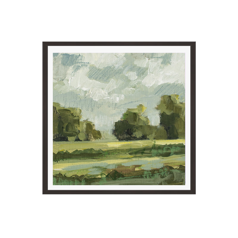 Abstrait paysage paire 12 par Miss Mustard Seed, Oui, Papier avec encadré espresso, H 20 po x l 20 po x P 0,75 po