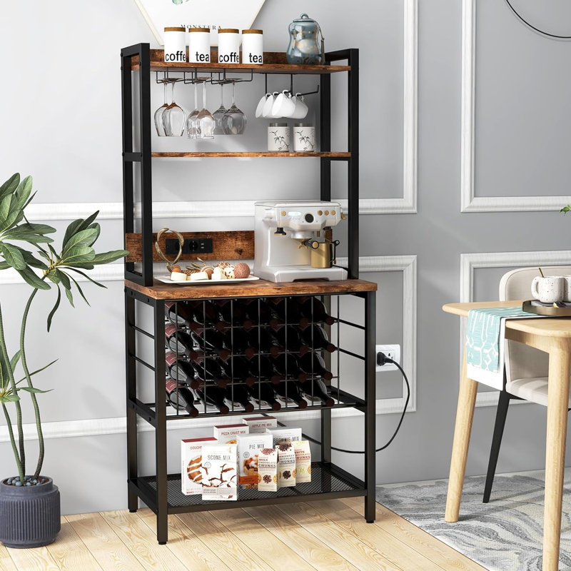 Aburto 48Cm Metal Standard Baker's Rack with Wine Bottle Storage