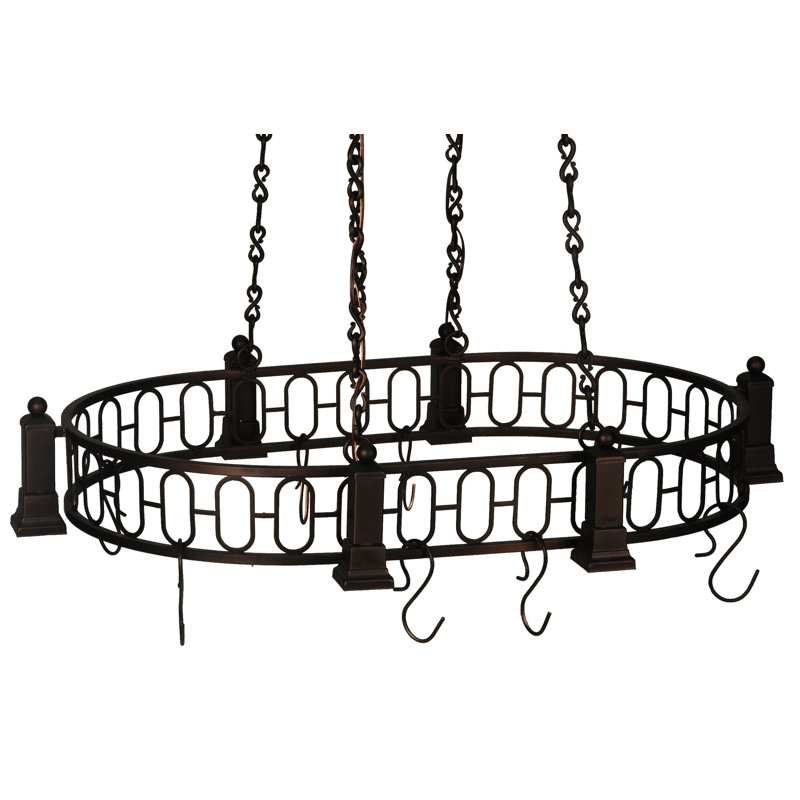 Revival Deco Oblong Handcrafted Hanging Pot Rack