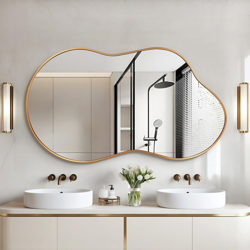 Aluminium Irregular Mirror, Gold