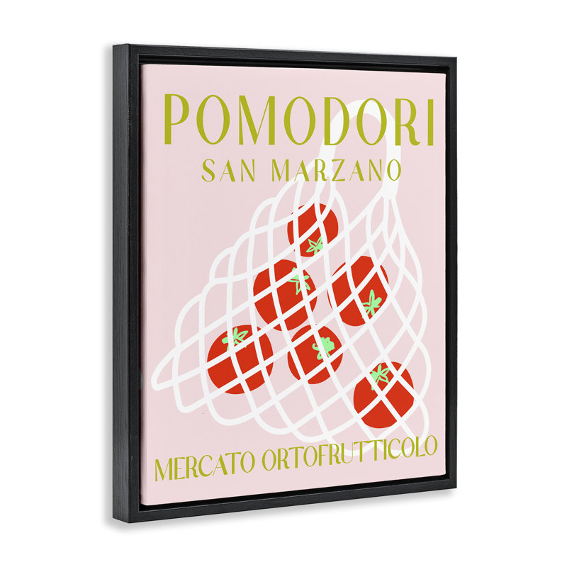  Art moderne sur toile flottant, "Modern Tomato Fruit Market" par Daphne Polselli, H 31 po x l 25 po