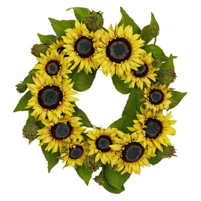 Couronne de plastique 22 po tournesol