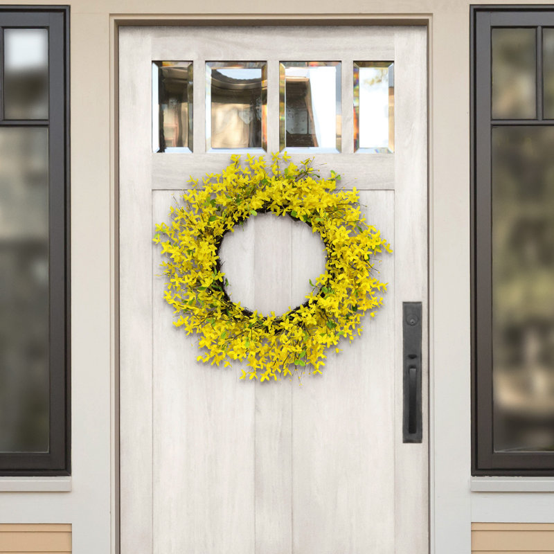 Faux Pine Twig Wreath, 24" H x 24" W x 4" D