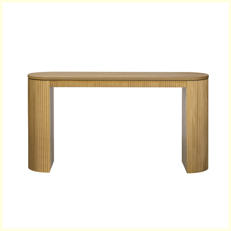 Console incurvée à rayures verticales uniques, Naturel