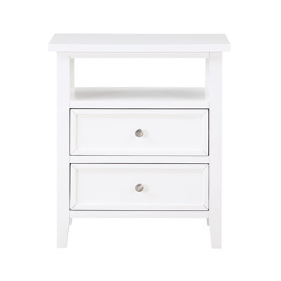 Table de chevet 2 tiroirs Weston White