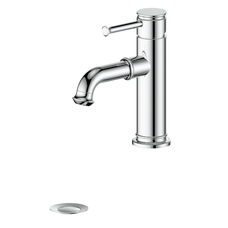 Studio Carnelian Single Hole Bathroom Faucet with Drain Assembly, Chrome
