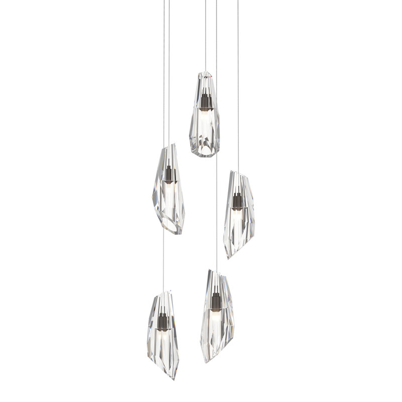 Luminaire suspendu 5 lumières Luma, Long: 16 po à 130 po, Bronze huilé