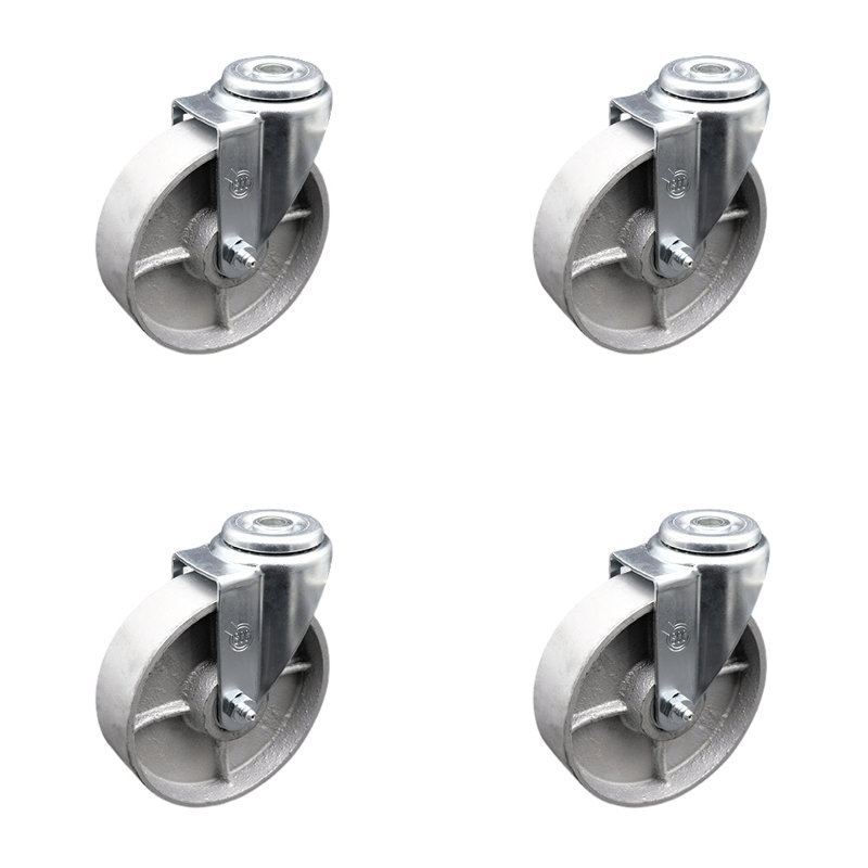 Roulettes semi-pivotantes en acier