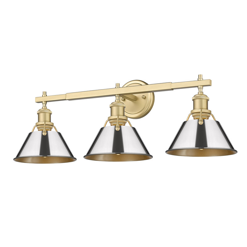 Felda 3-light fixture, Chrome, Brushed Champagne Bronze