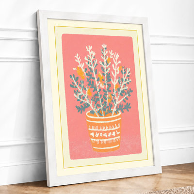 Potted Cactus Mid-Century - Single Picture Frame Print