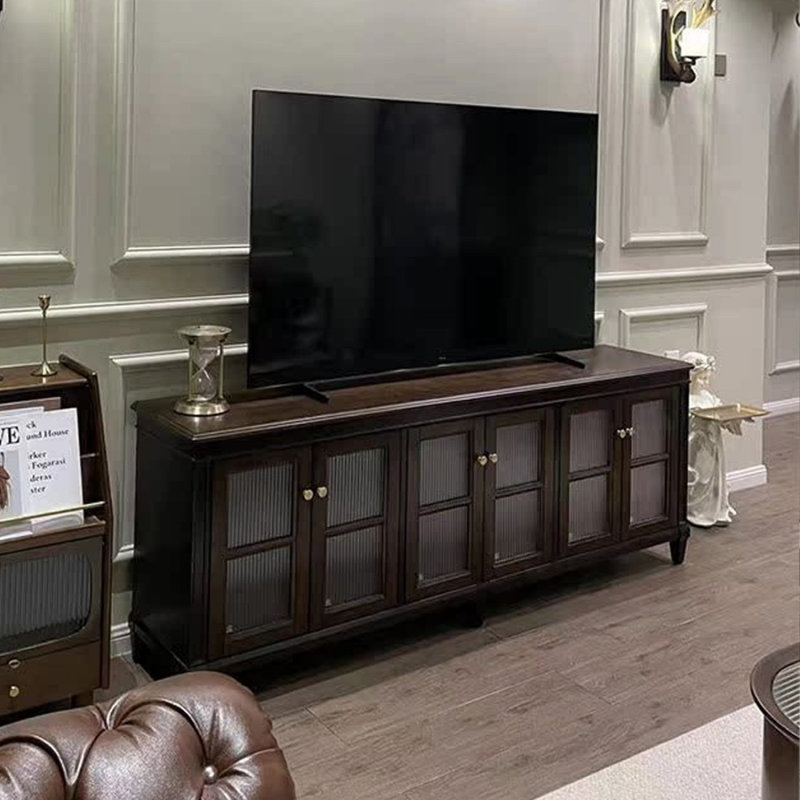 Modern Gray Solid Wood TV Stands