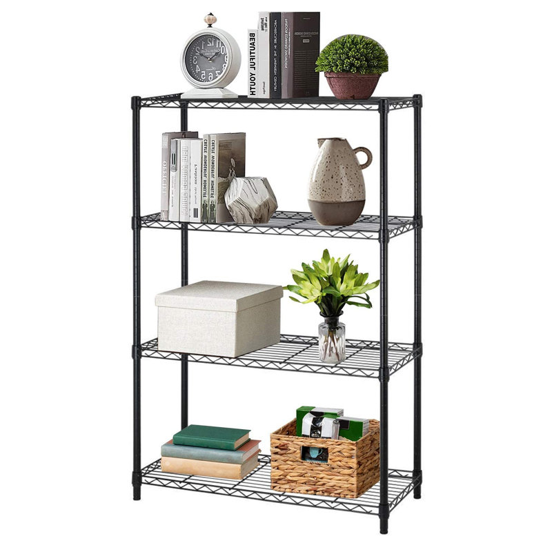 Tablette réglable à 4 niveaux | Grand espace et durable | Assemblage facile, H 54,02 po x l 35,98 po x P 14,02 po, Noir mat