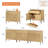 94.5" Wood Reeded Dresser With Drawer For Bedroom, 3-In-1 Minimalist Modern Cabinet, Storage Dresser Organizer For Bedroom Living Room Hallway Closet-1111701546