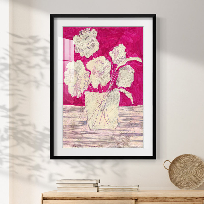 Fougères - Toile tendue avec châssis, H 28,5 po x l 20,5 po, Noir